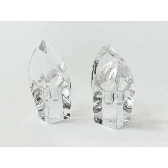 Art Deco Set of 2 Mikasa Glass Crystal Candle Stick Holders - Picture 4 of 7